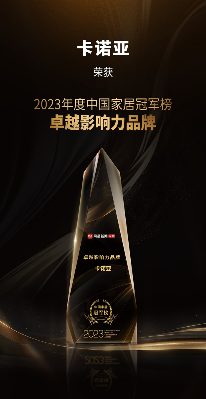 卡诺亚喜获“出色影响力品牌”、“年度领甲士物”重磅声誉